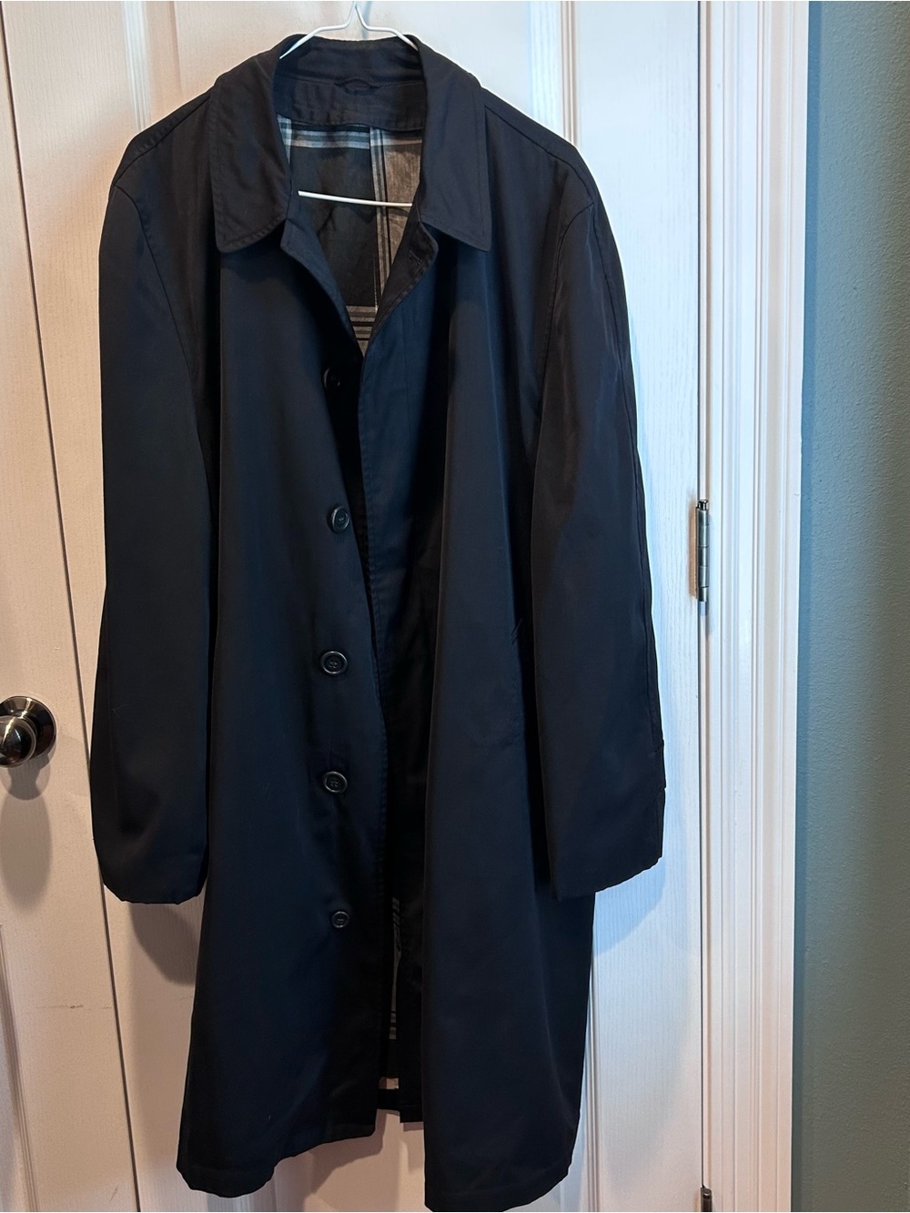 Vintage 60s 70s Lord Raglan Black Overcoat Trench Dark Academia Mod Made in USA